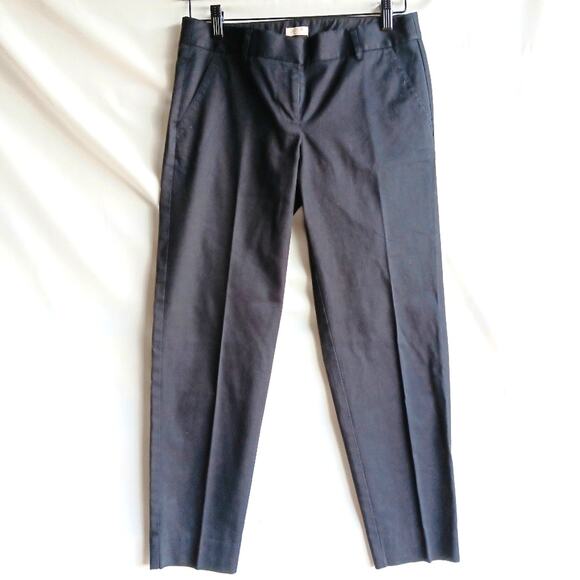 J.Crew Black Ankle Stretch Trouser Pants Size 2 - Picture 1 of 5